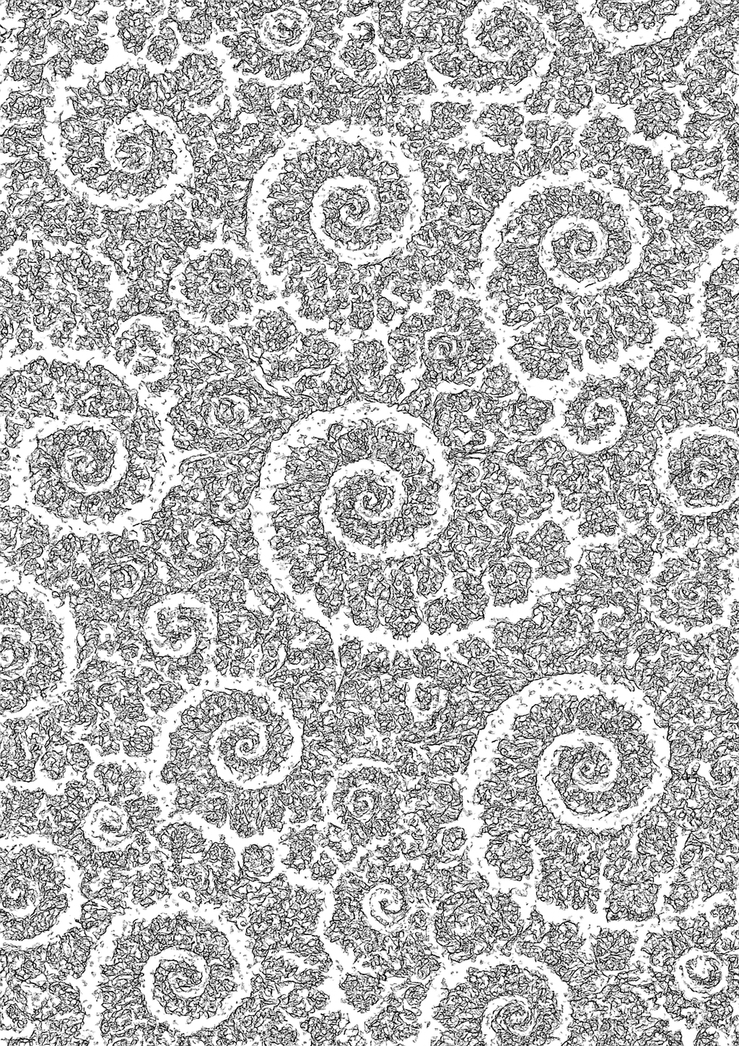 Coloriage fractale complexe a imprimer, dessin au trait simple pour enfants