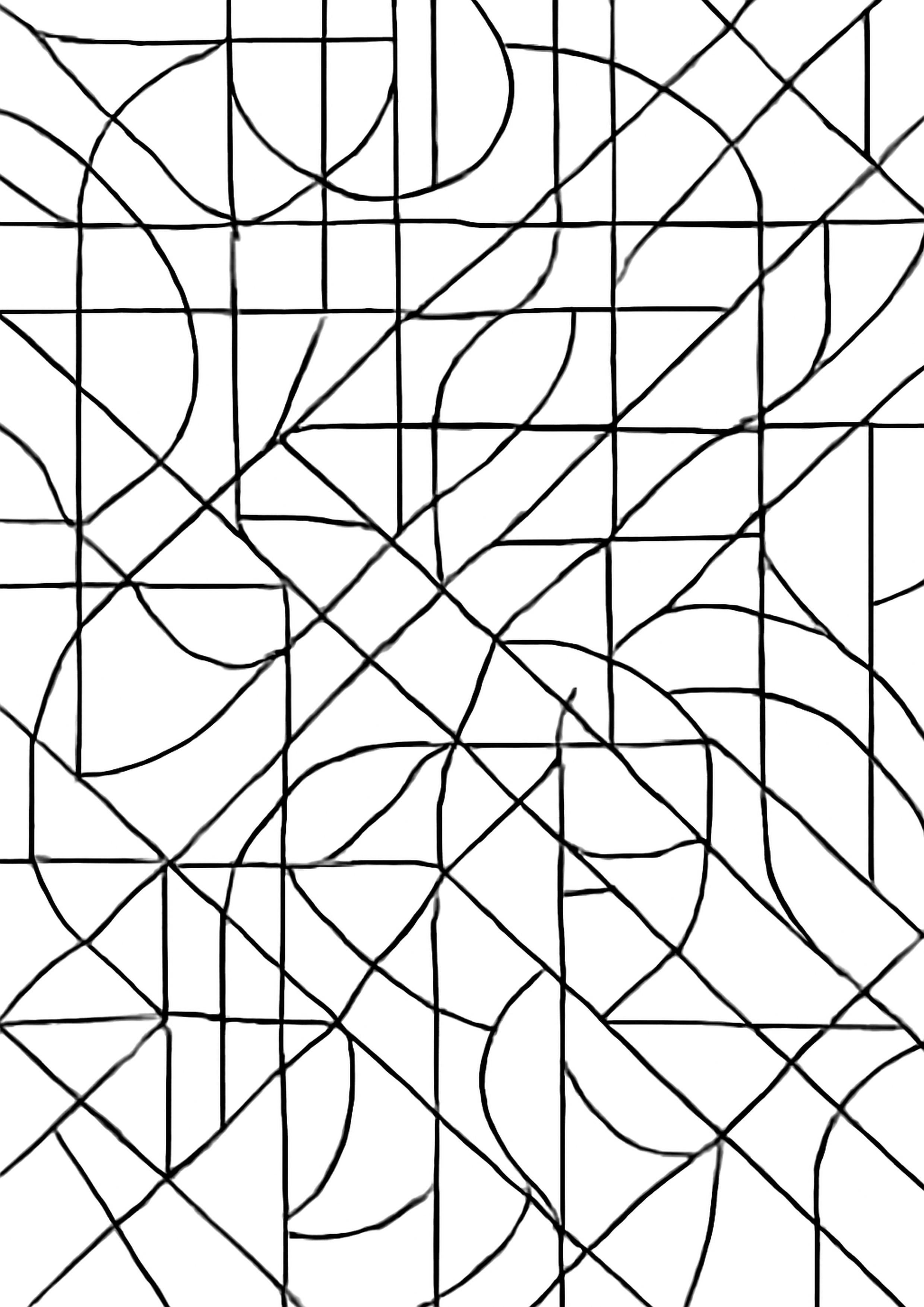 Coloriage lignes entrecroisees a imprimer, dessin au trait simple pour enfants