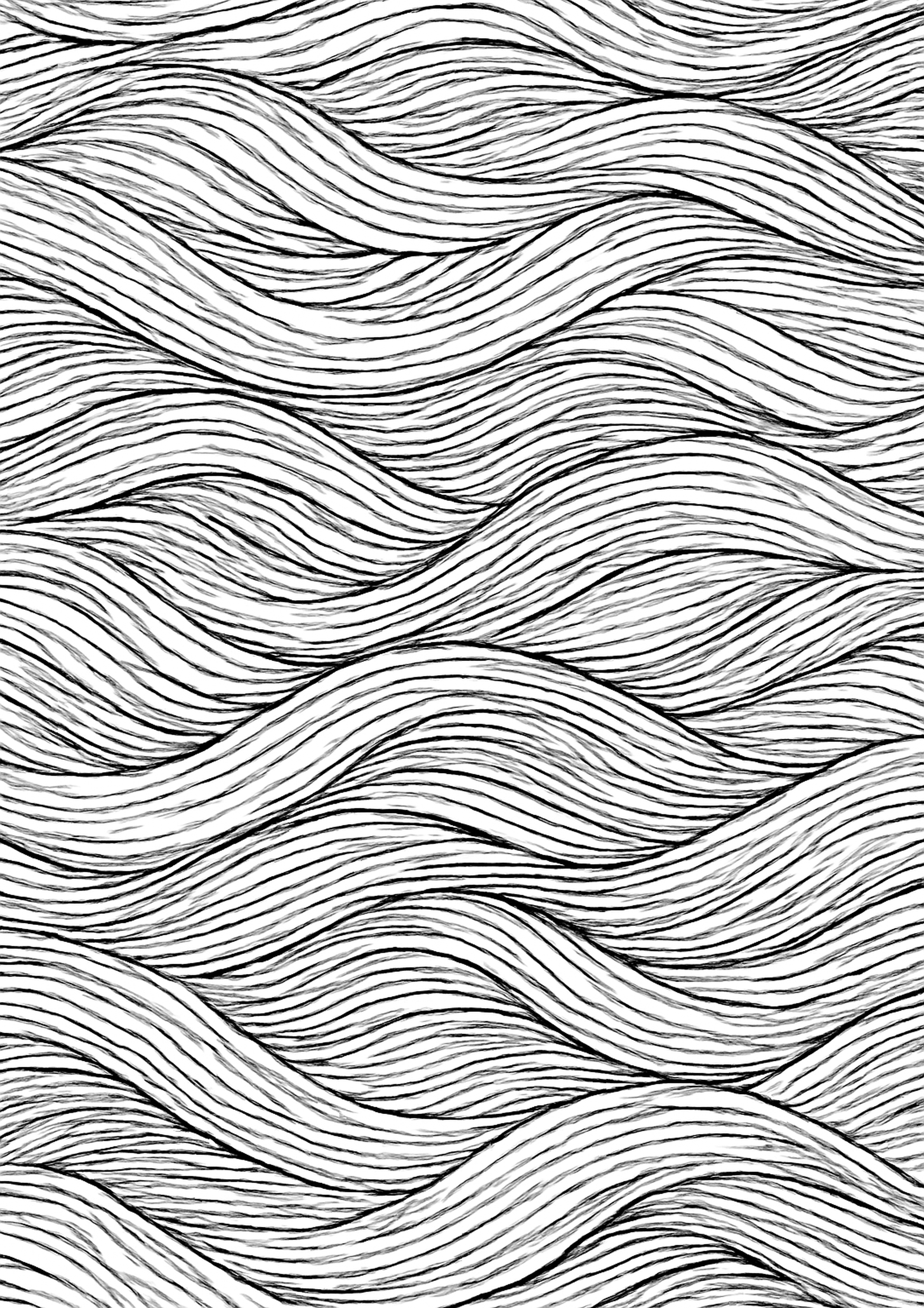 Coloriage ondulations abstraites a imprimer, dessin au trait simple pour enfants