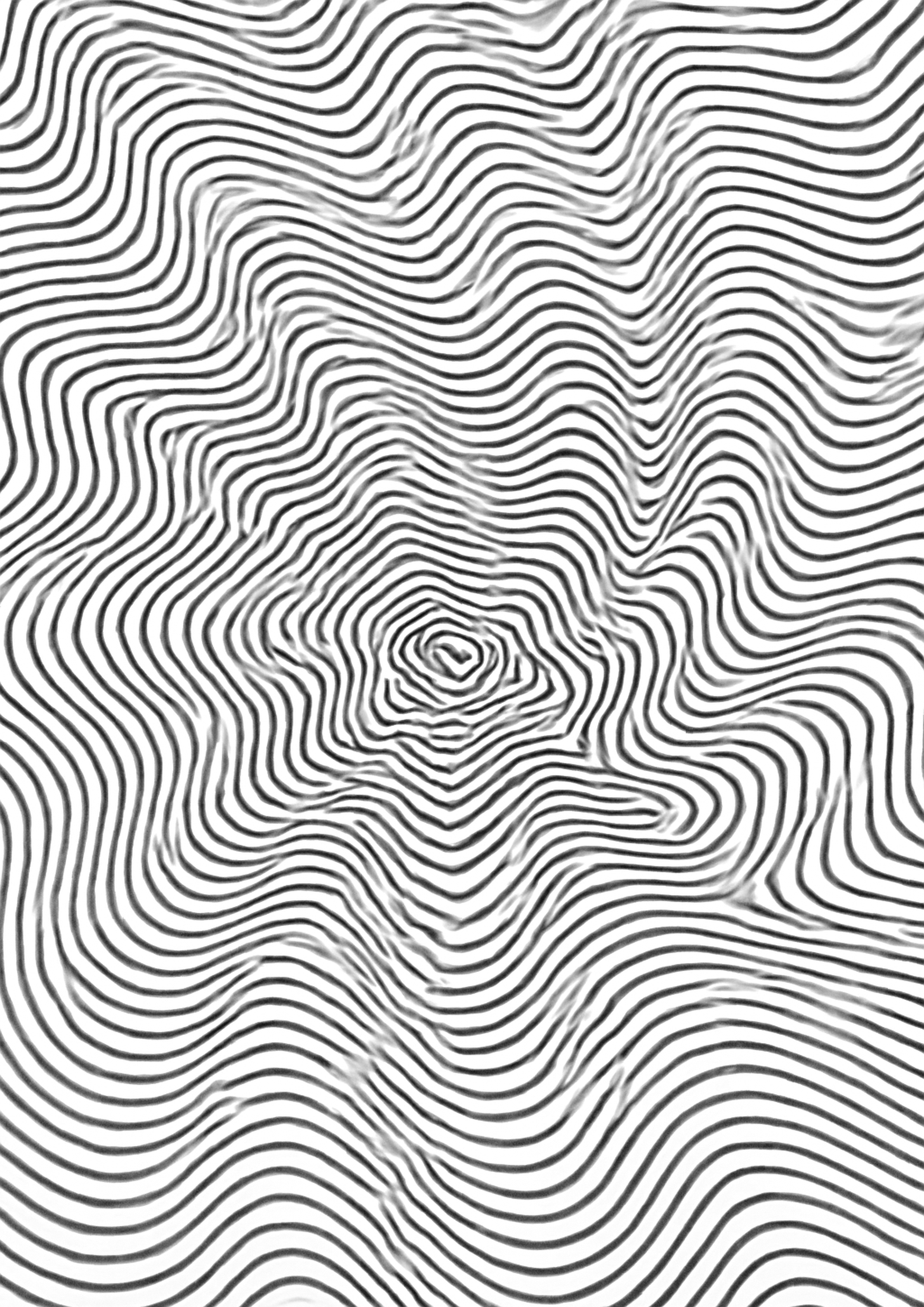 Coloriage op-art optique a imprimer, dessin au trait simple pour enfants