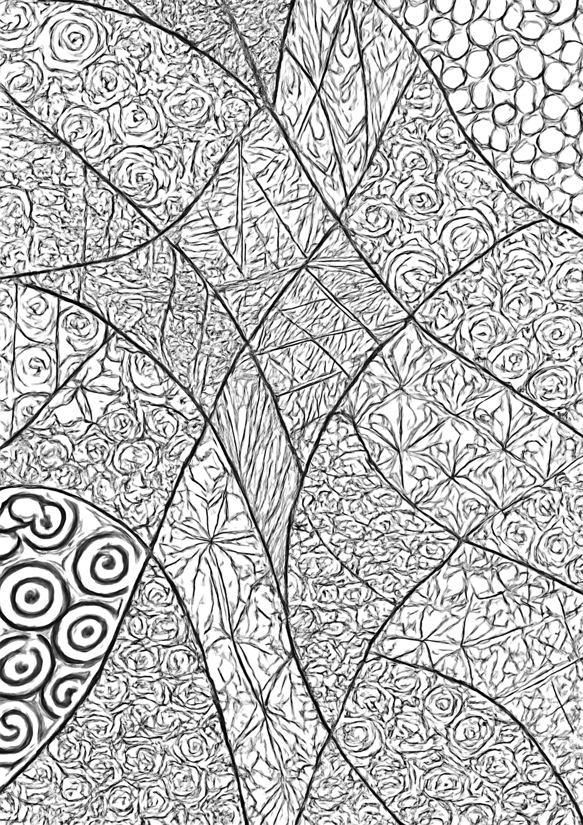 Coloriage zentangle abstrait a imprimer, dessin au trait simple pour enfants