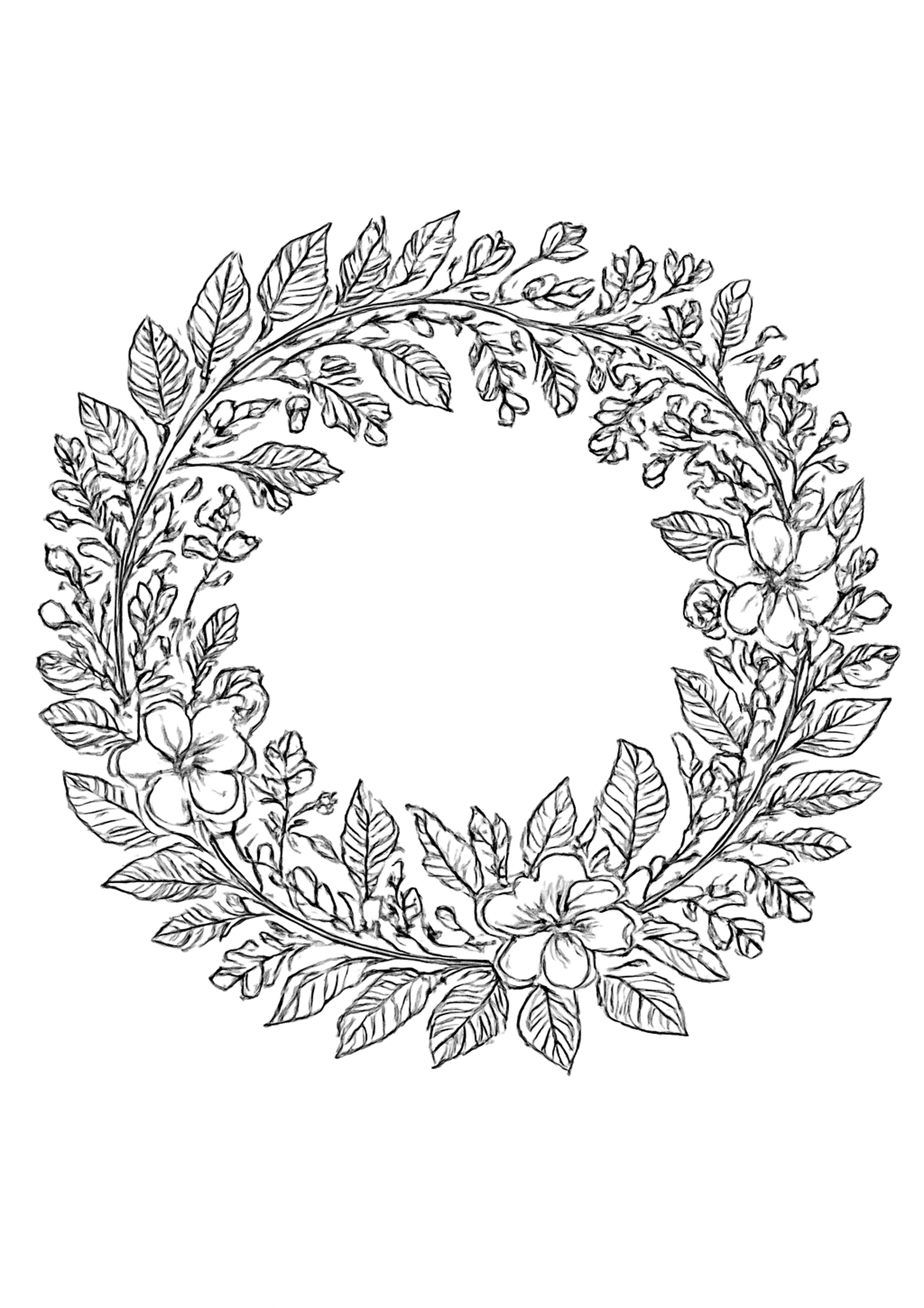 Coloriage cercle nature affirmation a imprimer, dessin au trait simple pour enfants