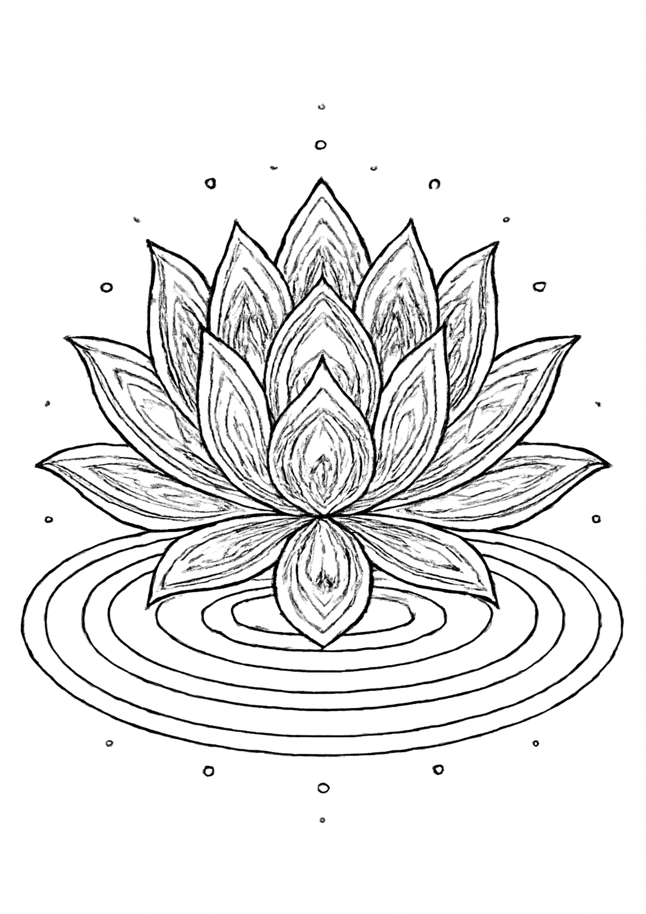 Coloriage lotus zen affirmation a imprimer, dessin au trait simple pour enfants