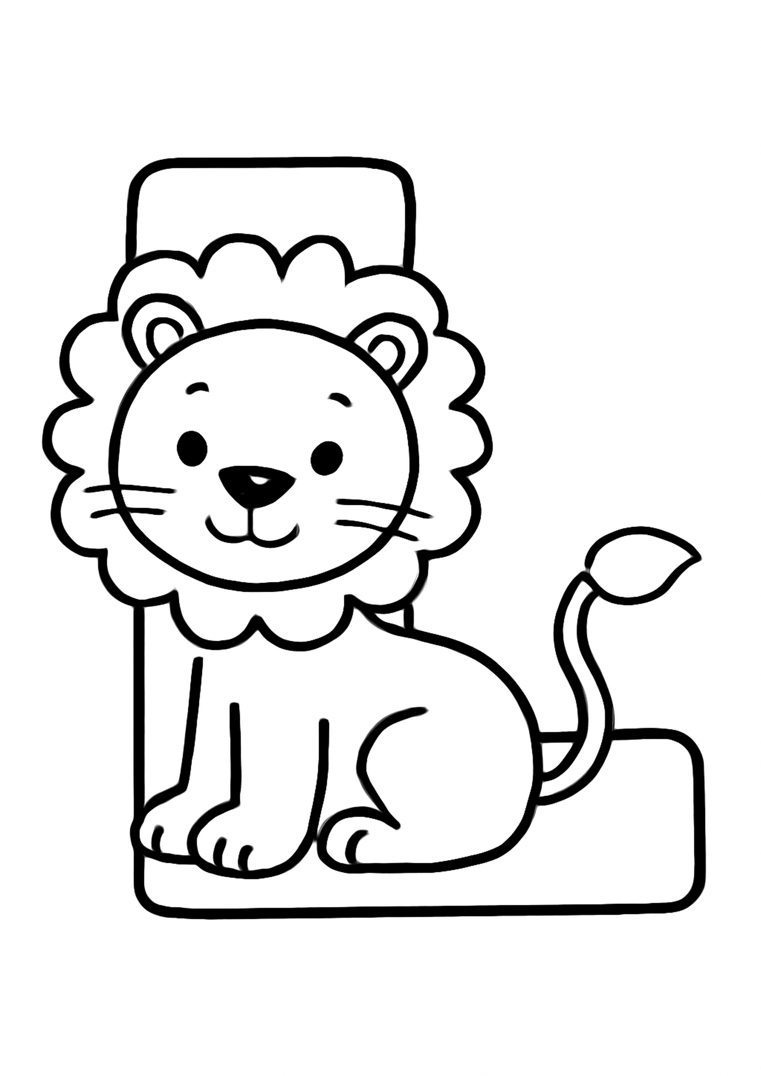 Coloriage la lettre l a imprimer, dessin au trait simple pour enfants