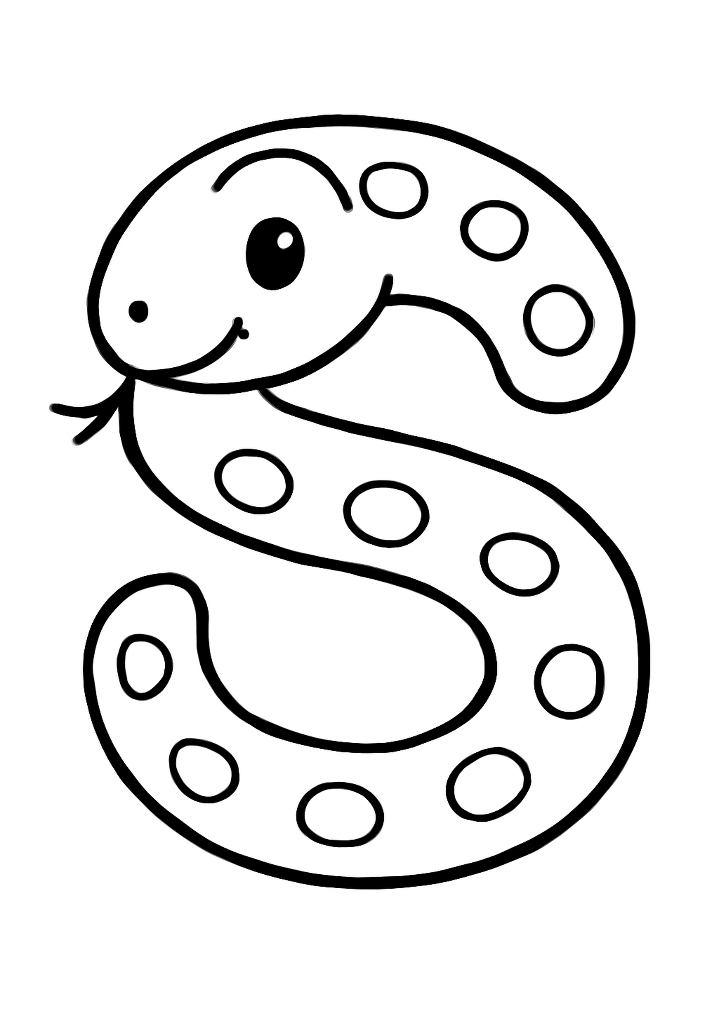 Coloriage la lettre s a imprimer, dessin au trait simple pour enfants