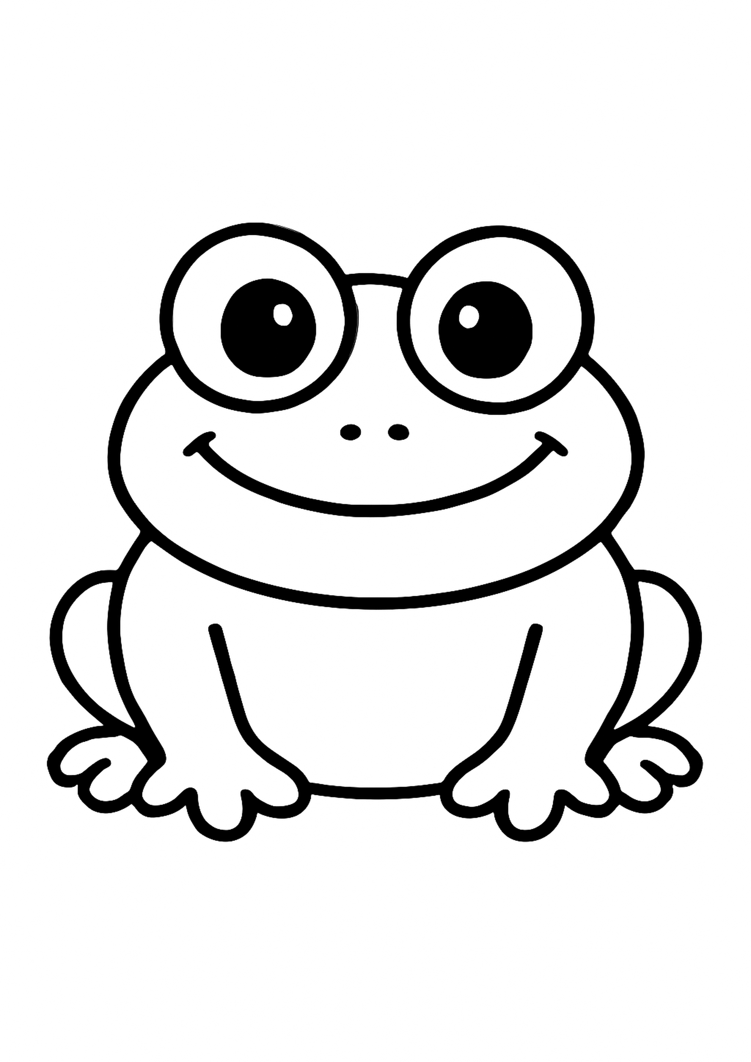 Coloriage grenouille simple a imprimer, dessin au trait simple pour enfants
