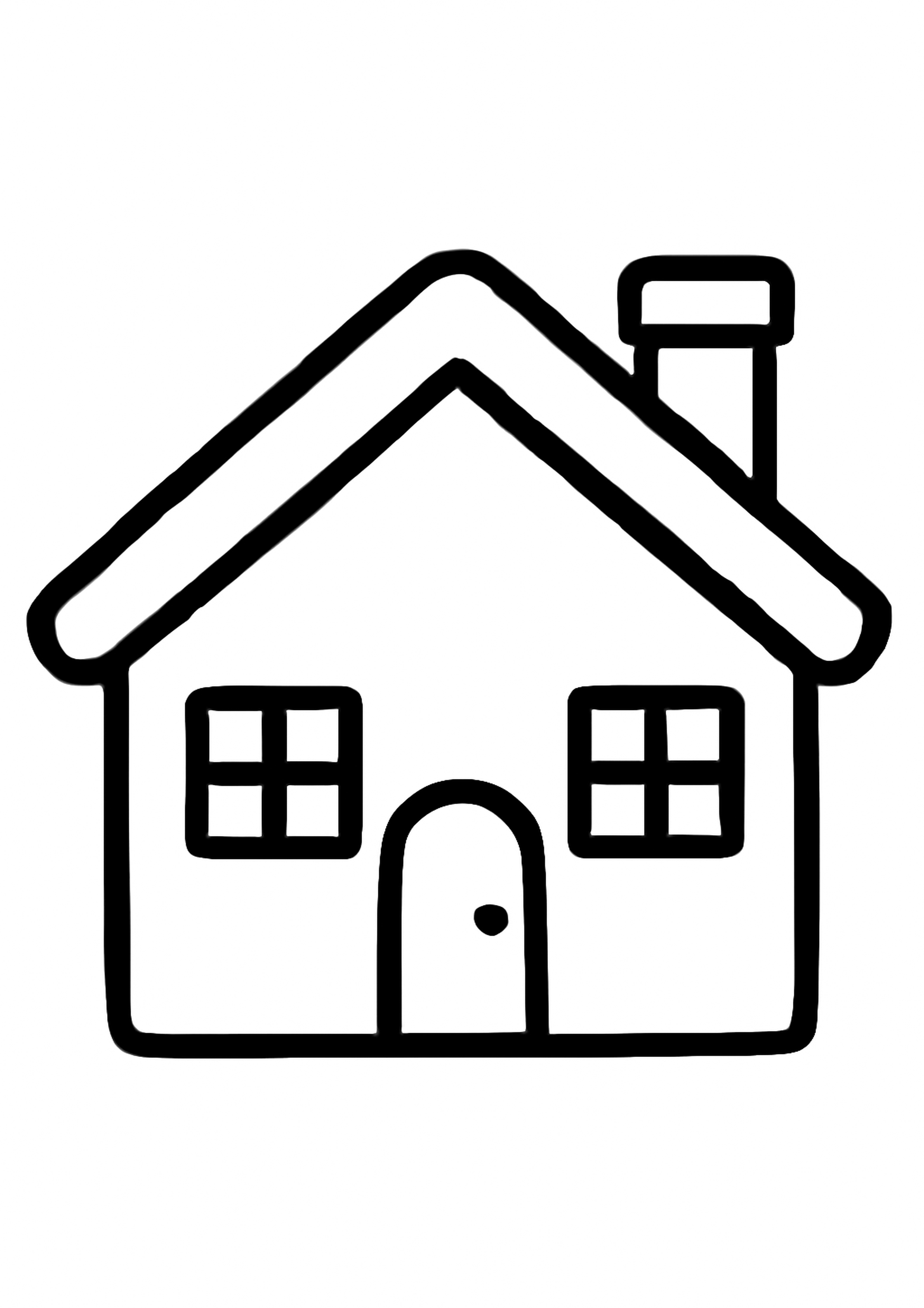 Coloriage maison facile a imprimer, dessin au trait simple pour enfants