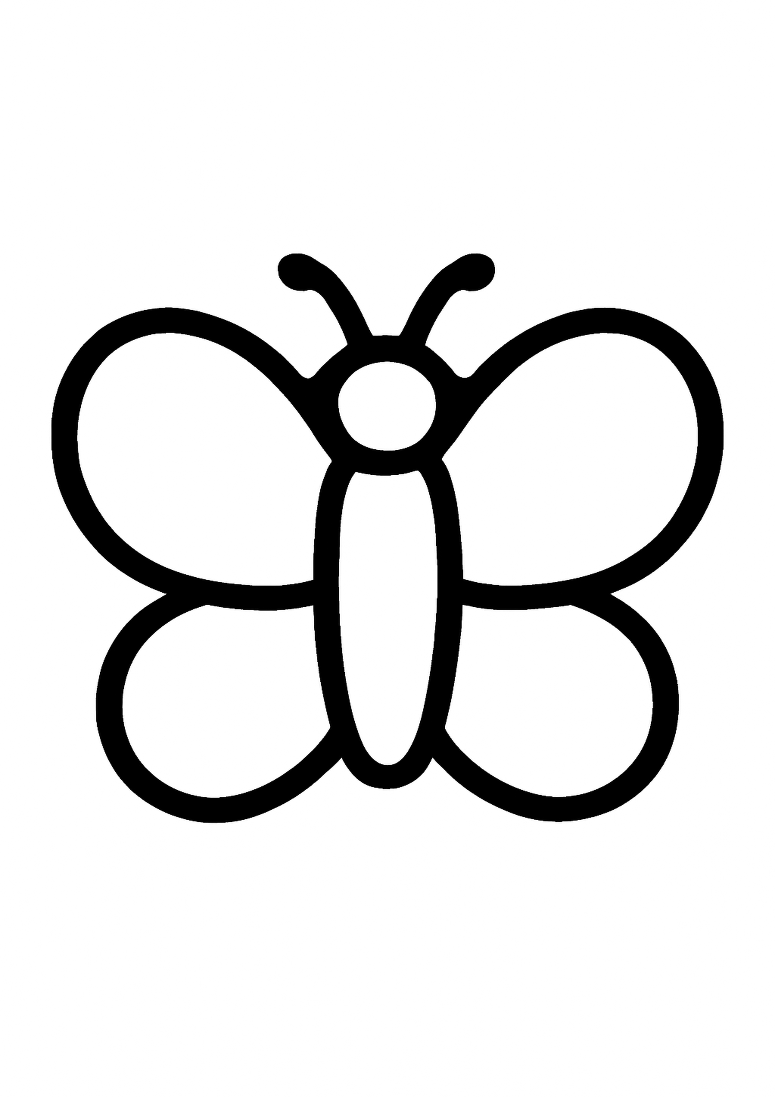Coloriage papillon simple a imprimer, dessin au trait simple pour enfants