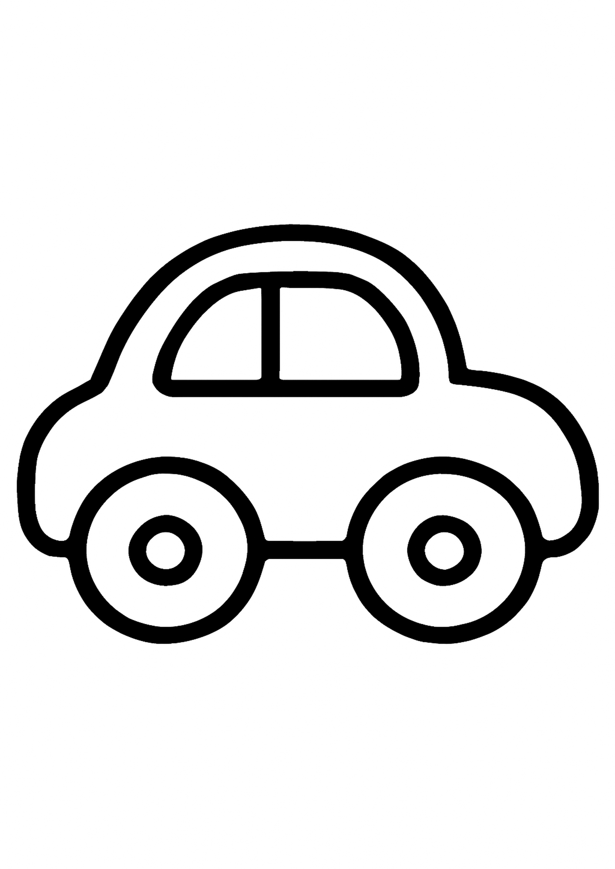 Coloriage voiture simple a imprimer, dessin au trait simple pour enfants
