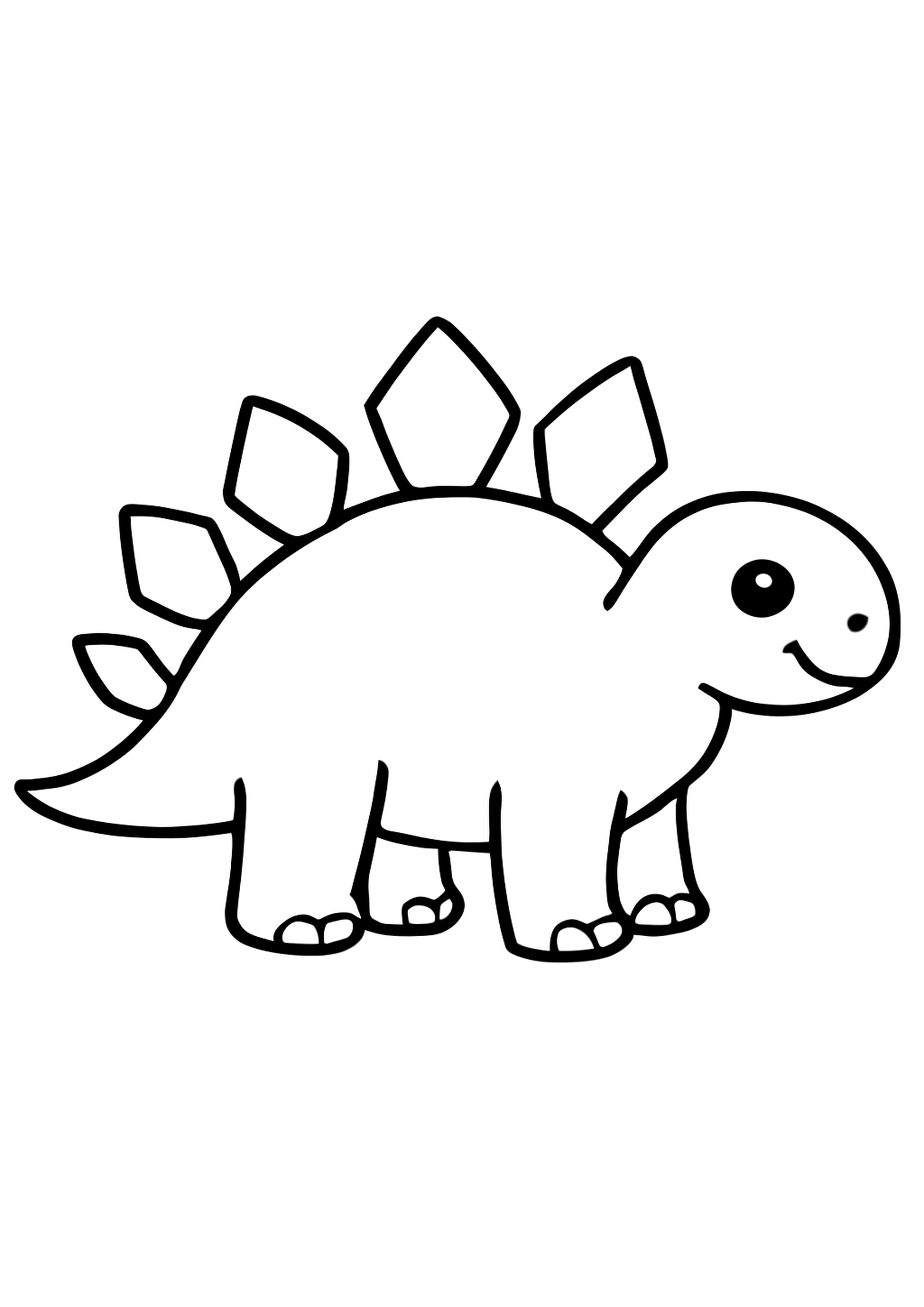 Coloriage stegosaurus epineux a imprimer, dessin au trait simple pour enfants