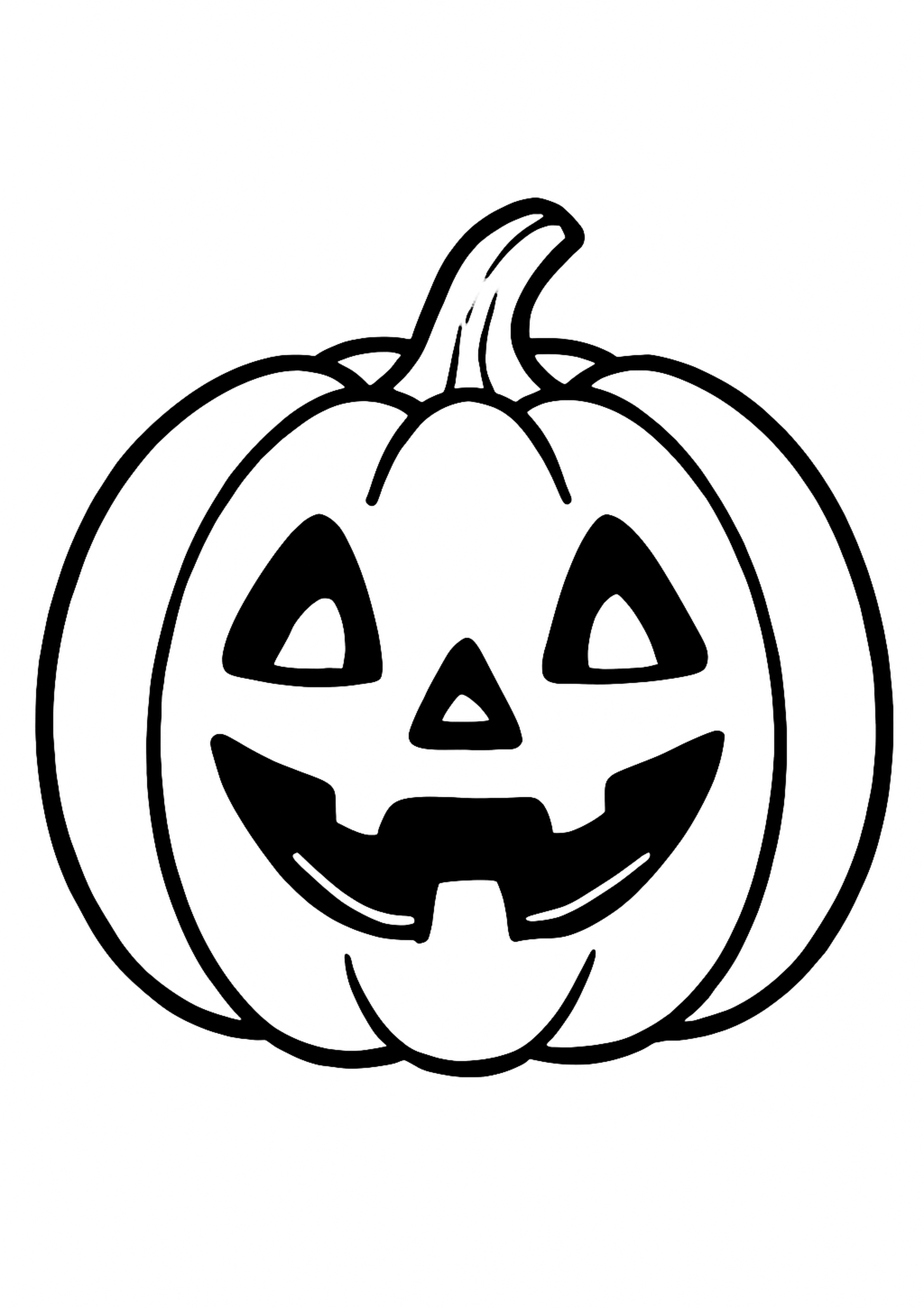 Coloriage citrouille halloween a imprimer, dessin au trait simple pour enfants
