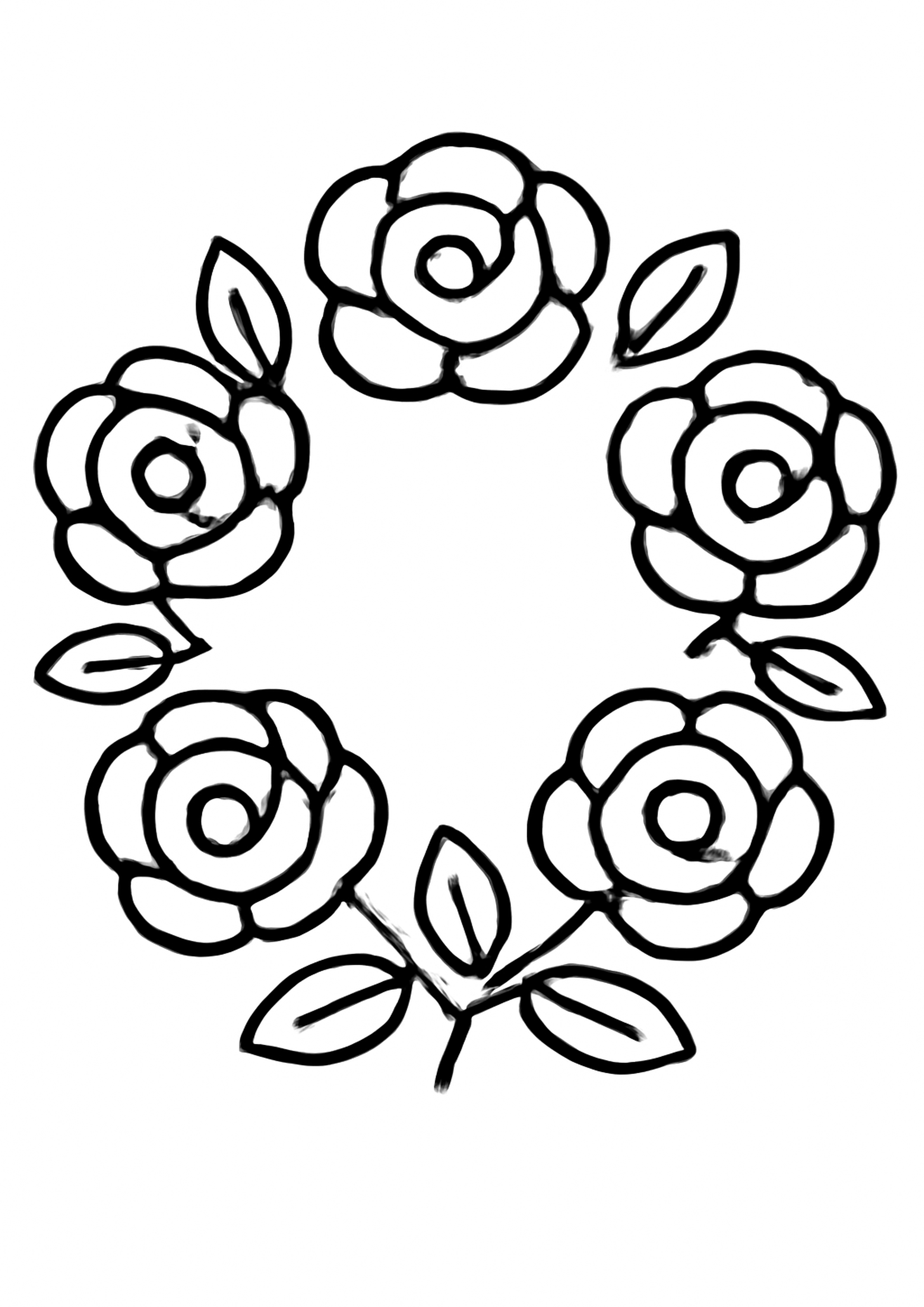 Coloriage mandala floral a imprimer, dessin au trait simple pour enfants