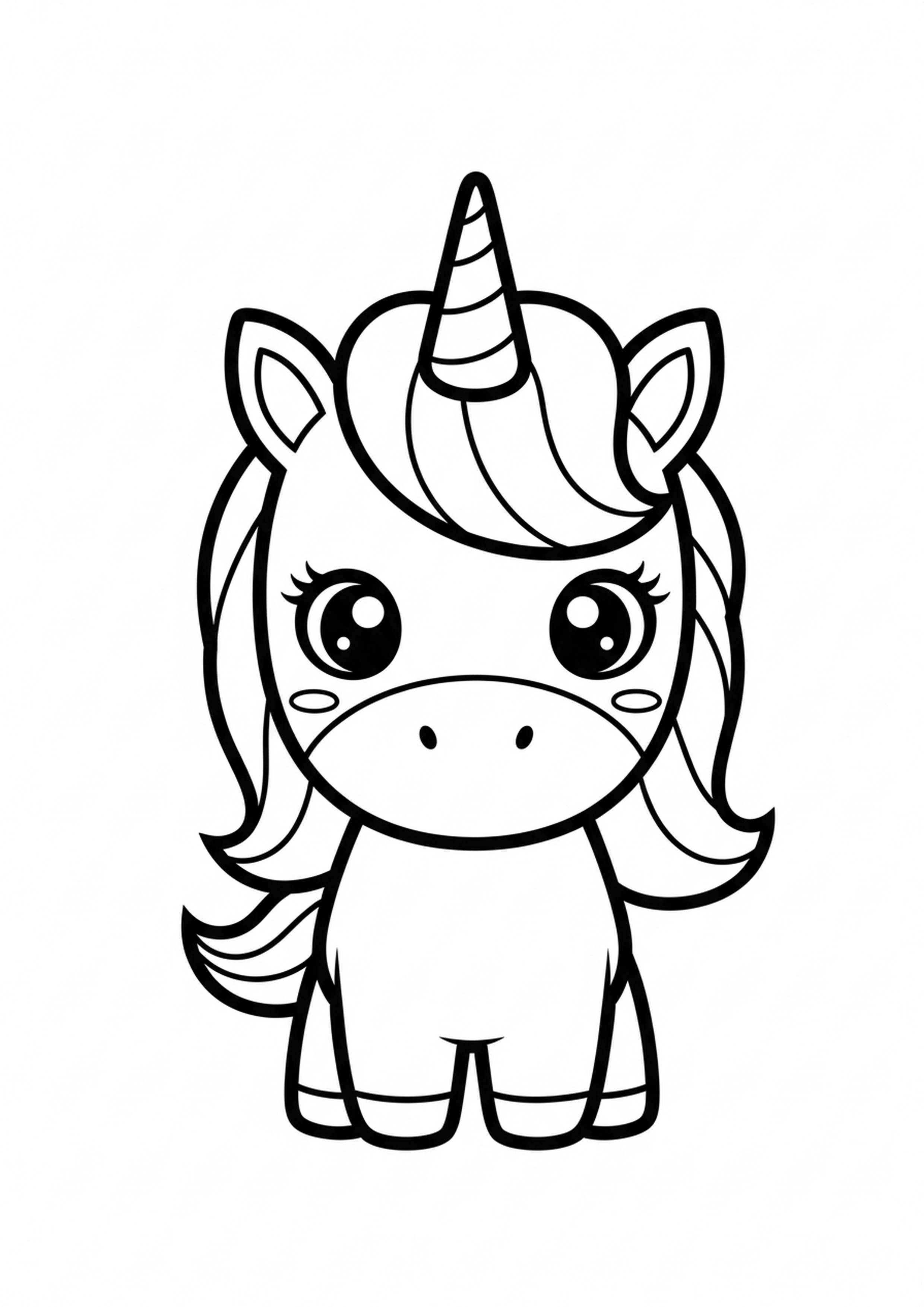 Coloriage bebe licorne a imprimer, dessin au trait simple pour enfants