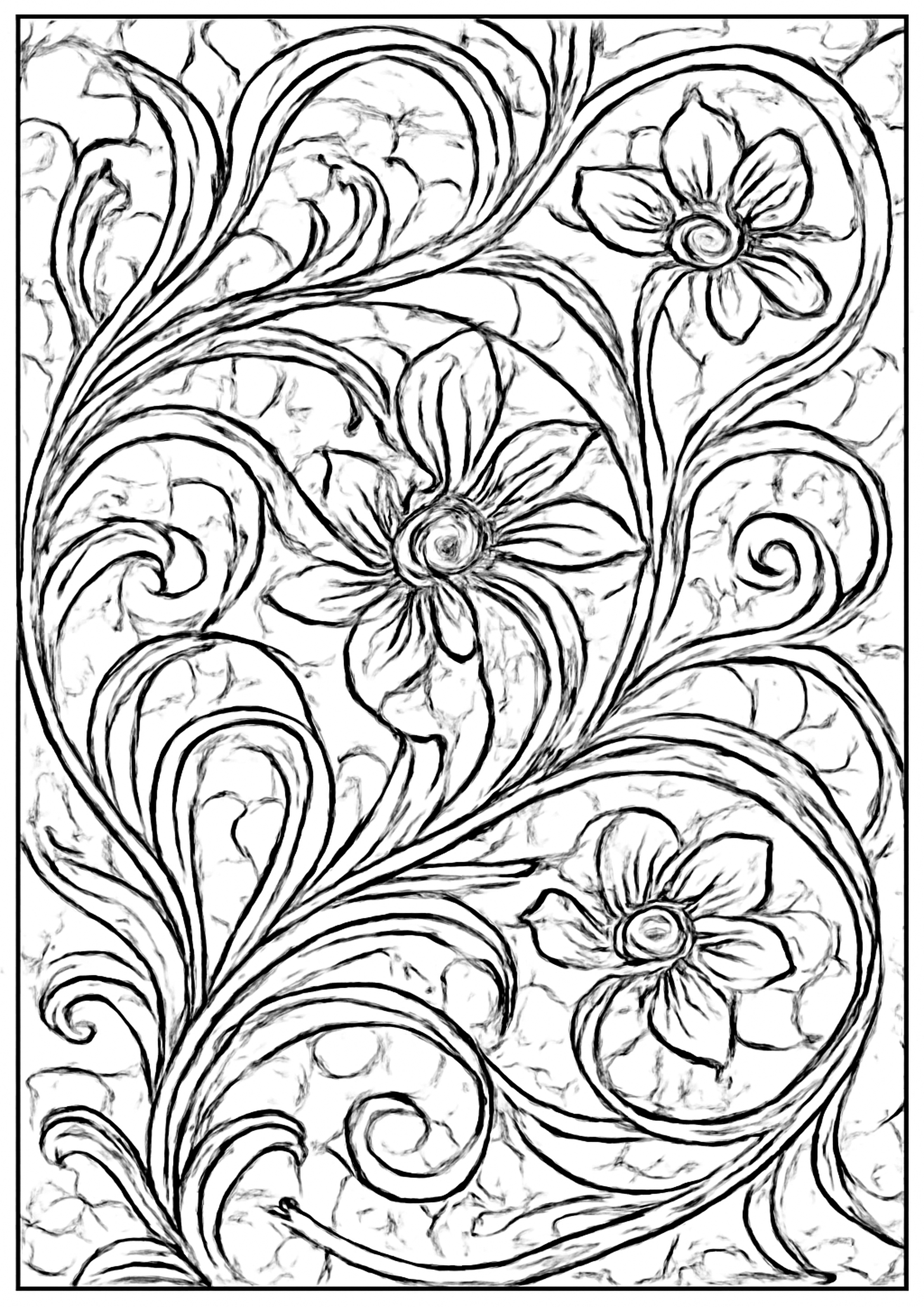 Coloriage mosaique art nouveau a imprimer, dessin au trait simple pour enfants