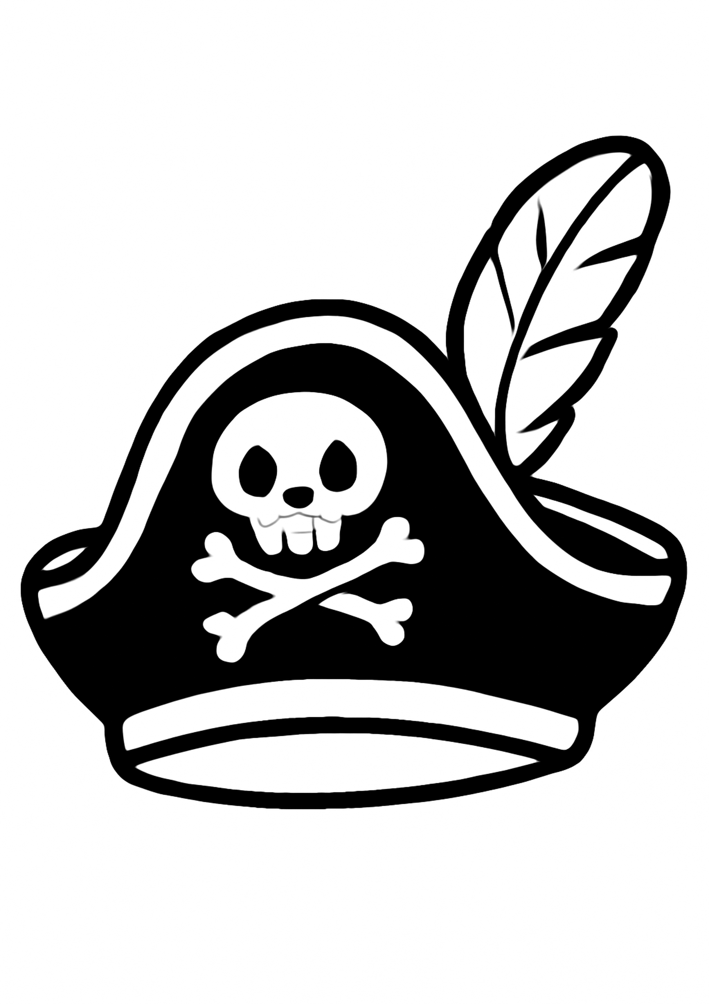 Coloriage le chapeau du capitaine a imprimer, dessin au trait simple pour enfants