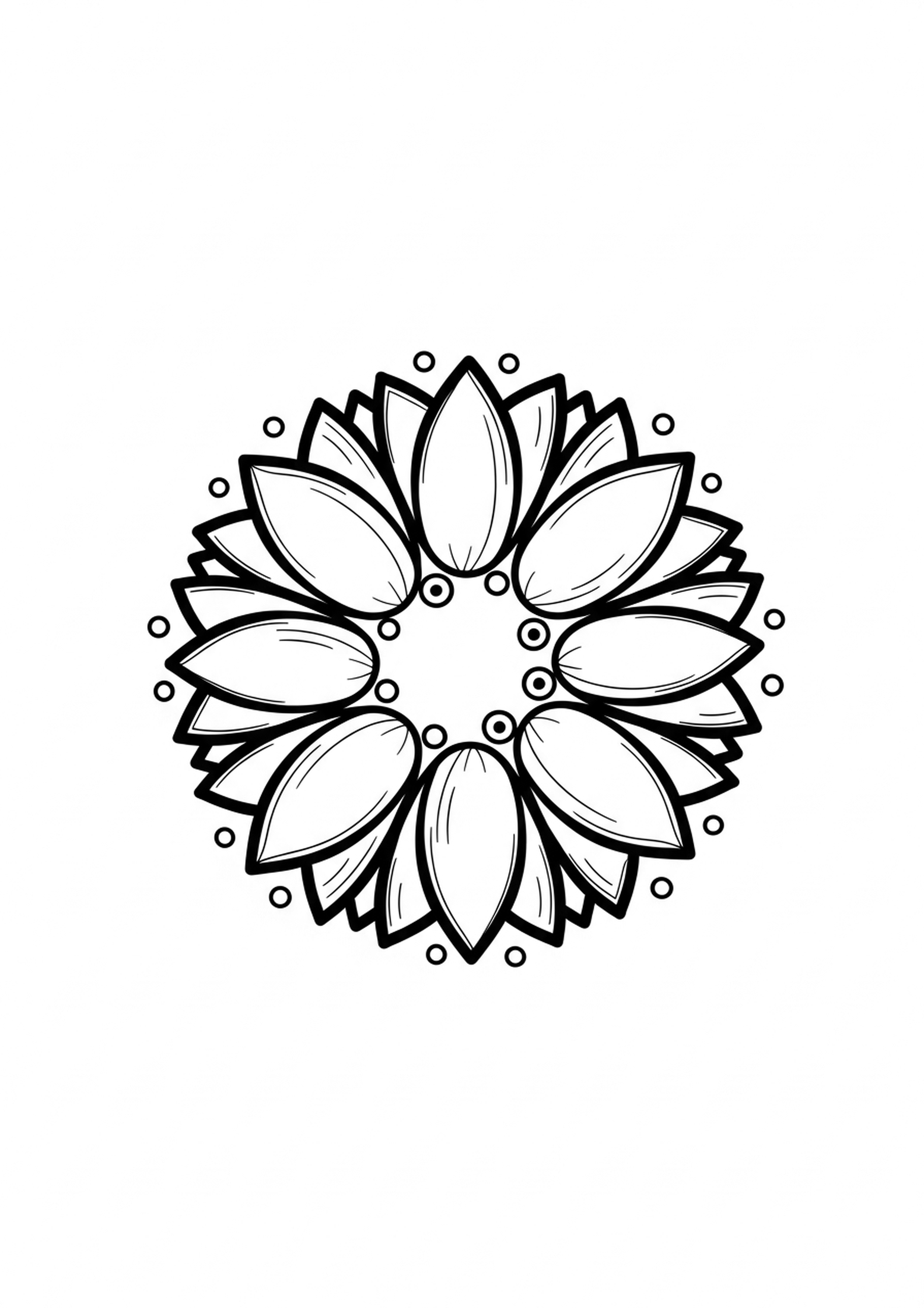 Coloriage mandala fleur de lotus a imprimer, dessin au trait simple pour enfants
