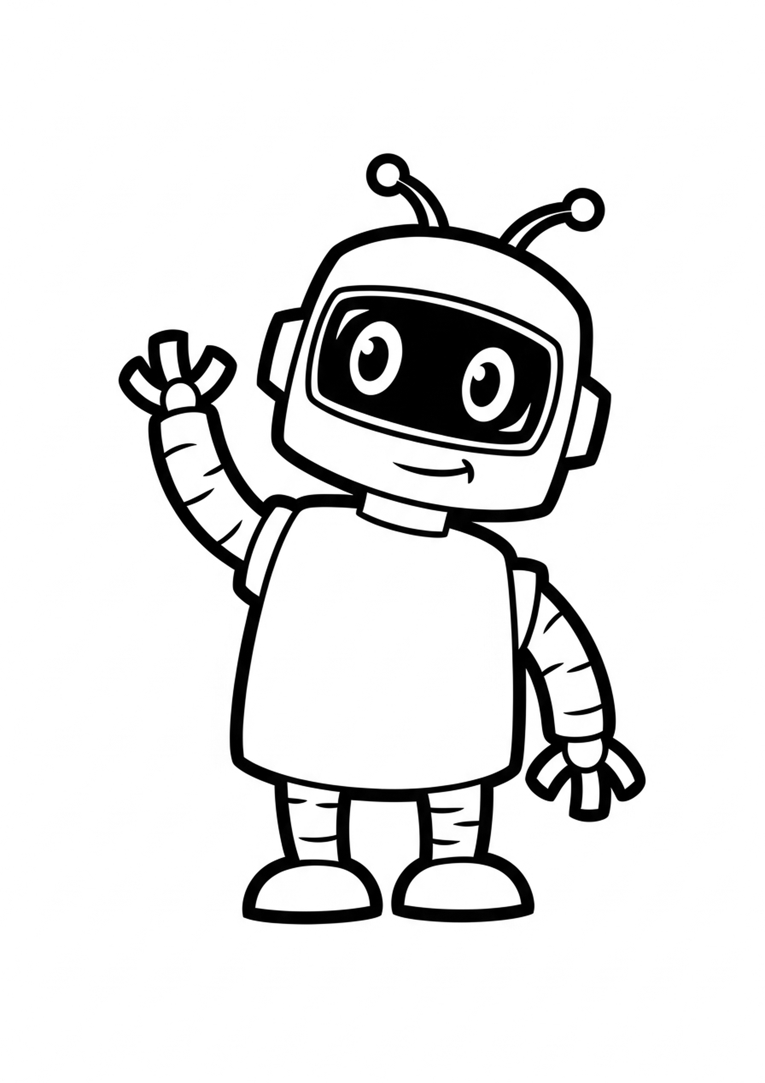 Coloriage robot astronaute a imprimer, dessin au trait simple pour enfants