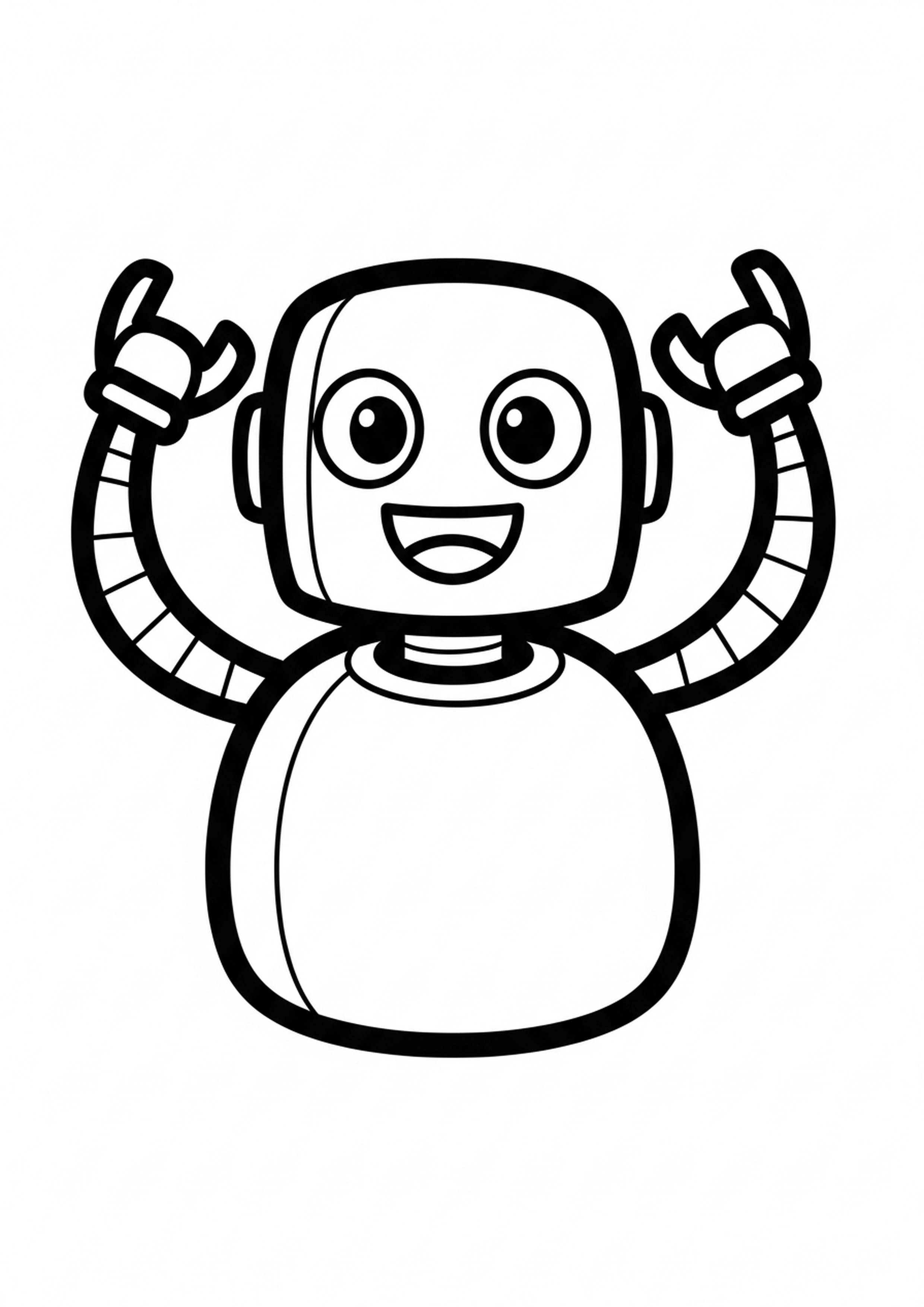 Coloriage robot danseur a imprimer, dessin au trait simple pour enfants