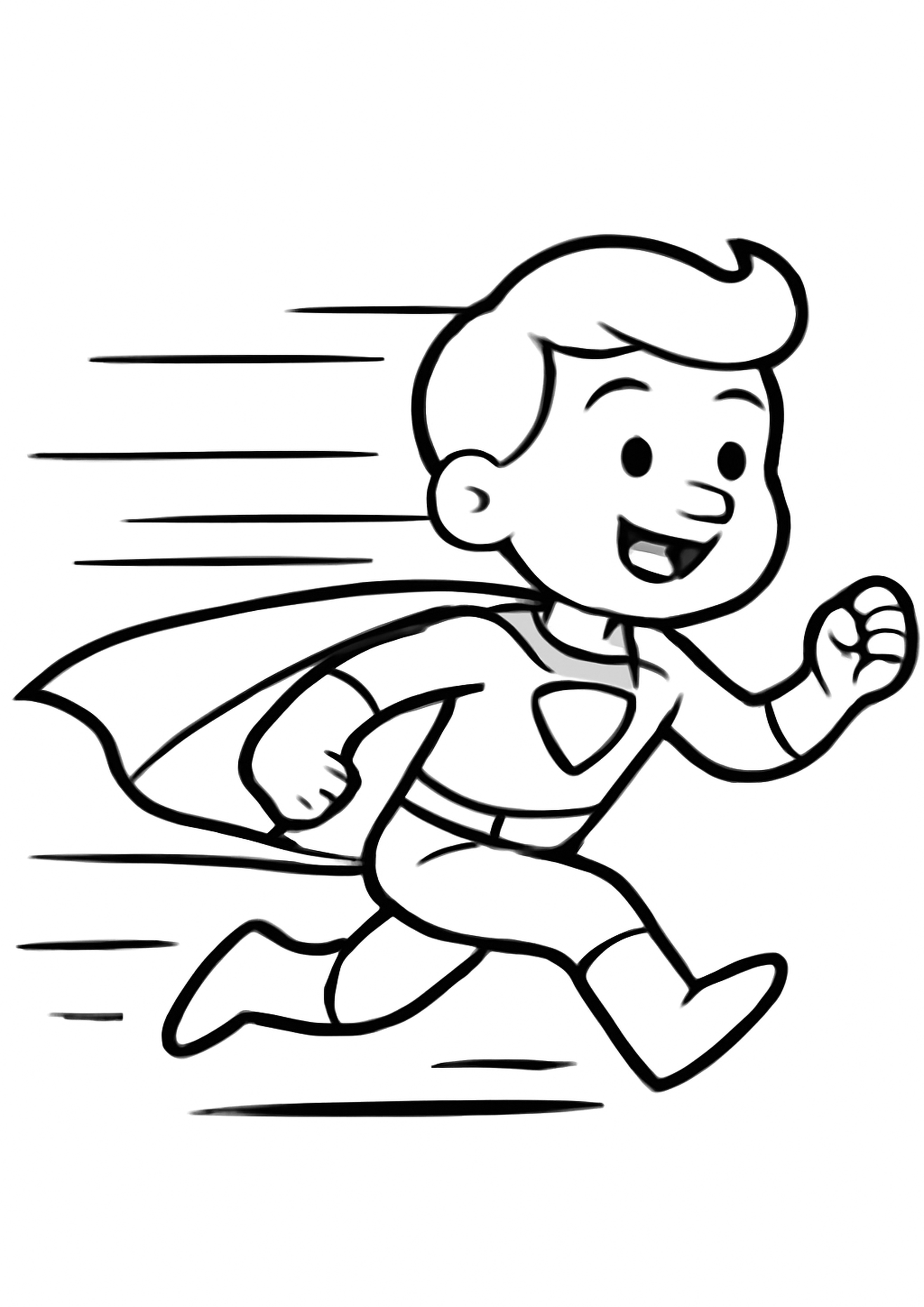 Coloriage super-heros de la vitesse a imprimer, dessin au trait simple pour enfants
