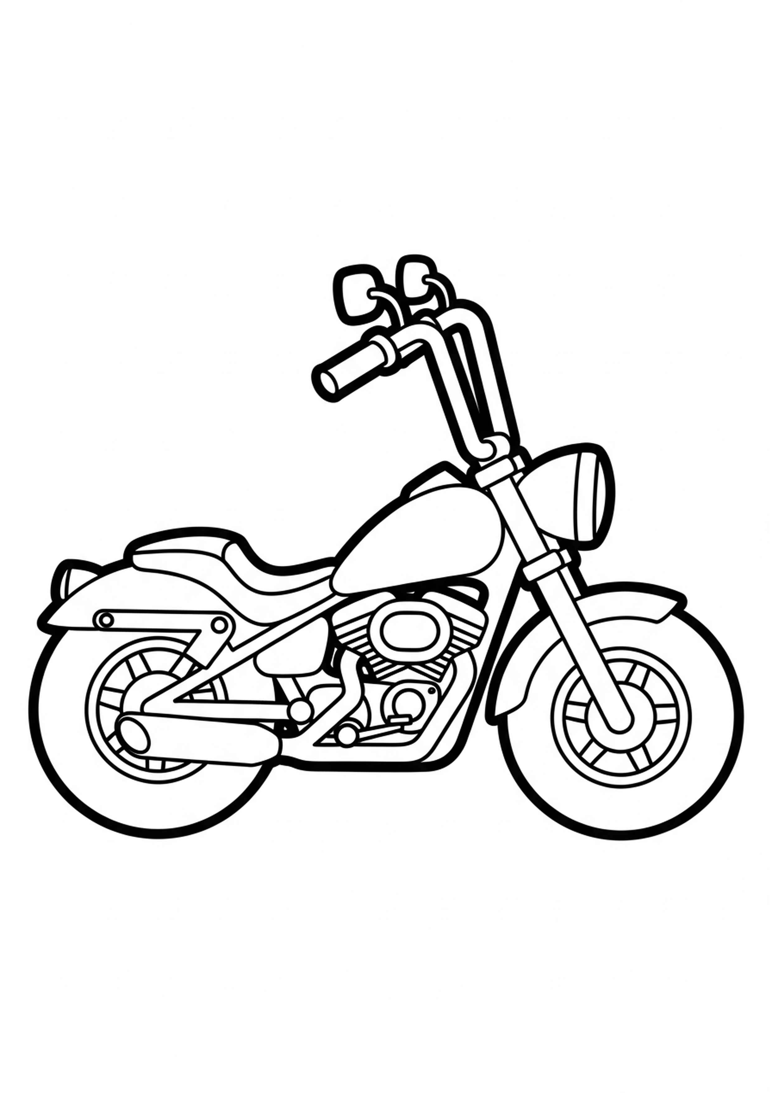 Coloriage moto cool a imprimer, dessin au trait simple pour enfants